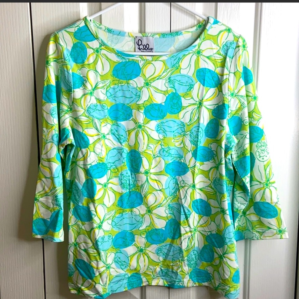 Lilly Pulitzer ‘Shrunken Martha’ 3/4” Length Sleeve Shirt size L